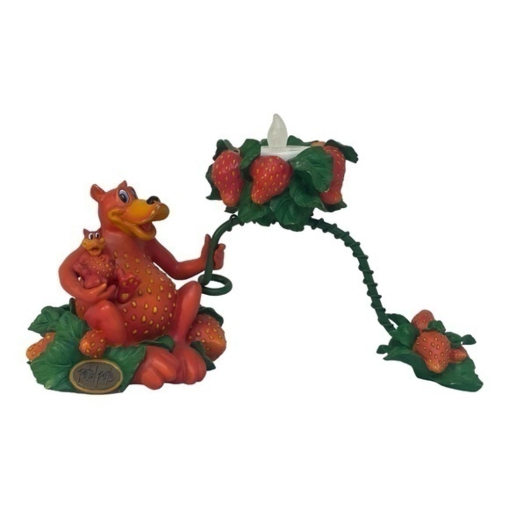 Vintage Petal Pets Straw Beary Tealight Holder #8027 Candle Holder Resin